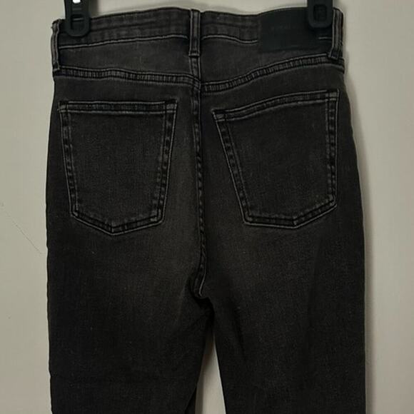 Everlane The High Rise Straight Jeans size 26 Faded Black Cut off Ankle Denim - Picture 5 of 10
